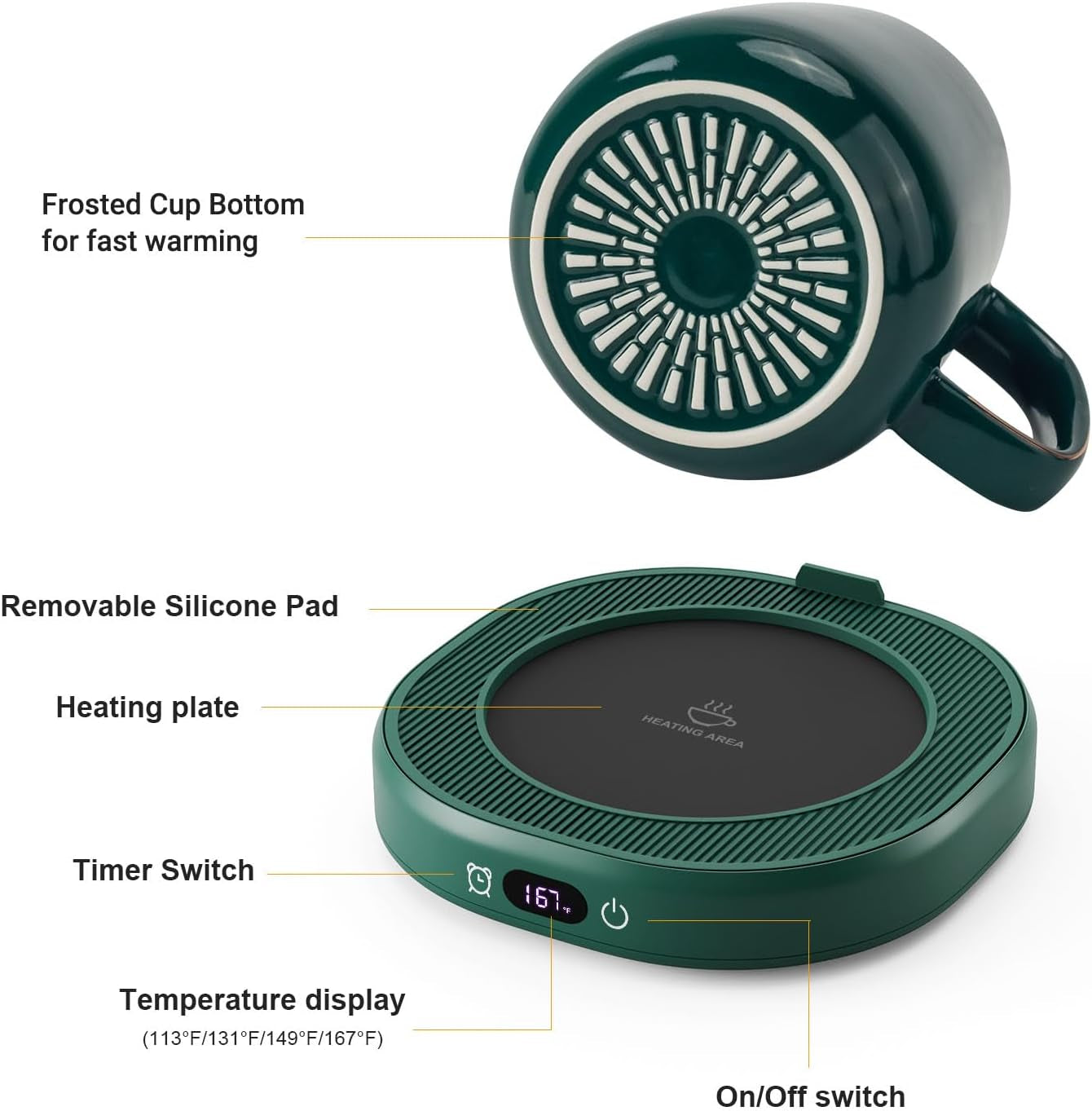 coffee-mug-warmer-you-are-awesome-mug-set-electric-cup-warmer-for-desk-beverage-warmer-plate-for-coffee-tea-4-temperature-setting-8-hours-auto-shut-off-14oz-mug-with-spoon-bamboo-lid-included