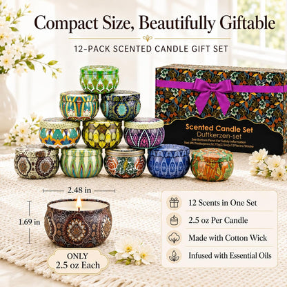 Scented Candles Gift Set, 12 Pack Soy Wax Aromatherapy Candles4