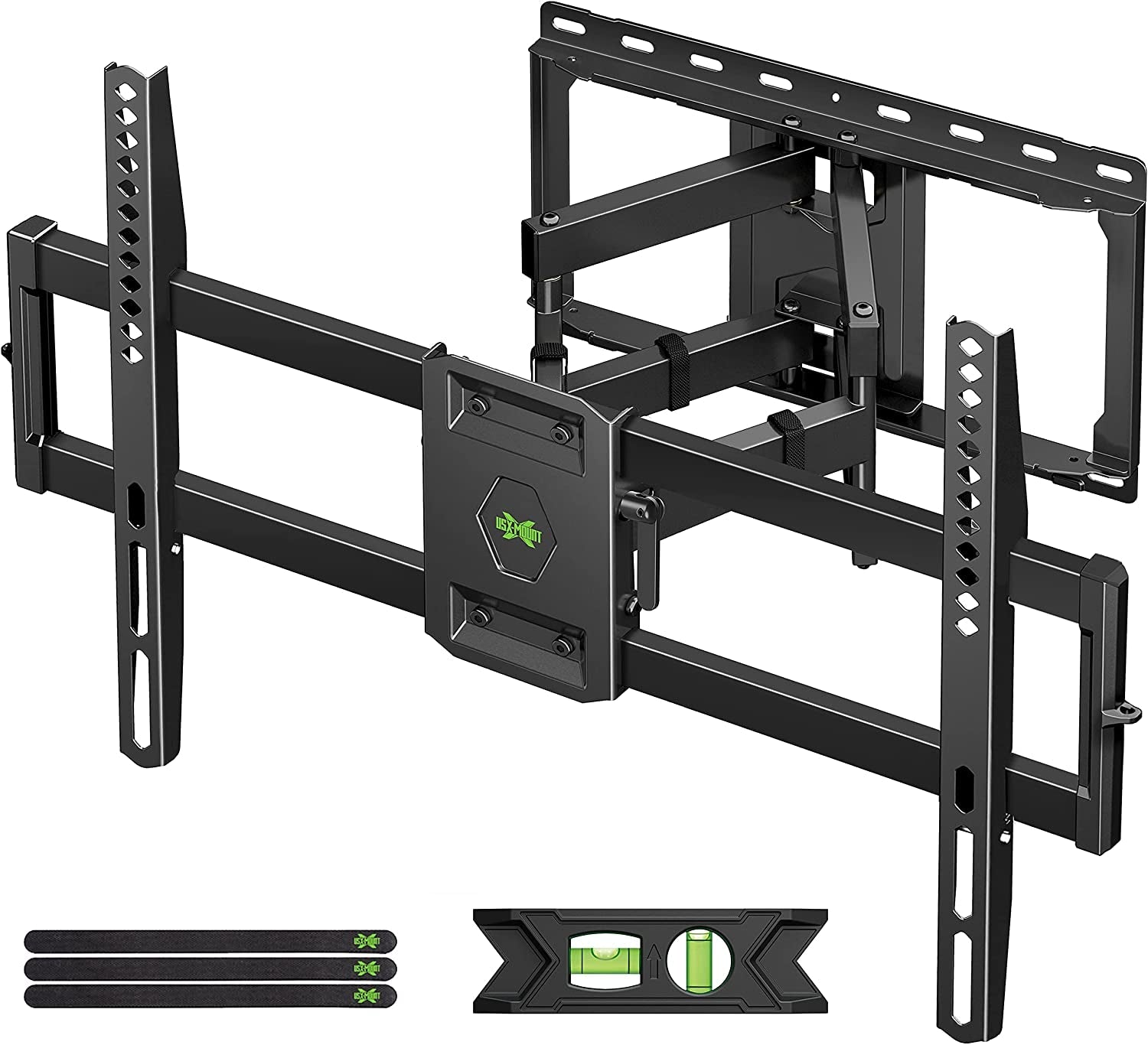 full-motion-tv-wall-mount-for-most-42-90-inch-flat-screen-led-4k-tv-mount-bracket-dual-swivel-articulating-tilt-6-arms-max-16-wood-studs-vesa-600x400mm-holds-up-to-132lbs