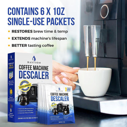 Descaling Powder Solution (6-Uses) Coffee Machine Descaler Cleaner | Compatible with Breville Keurig Nespresso Delonghi Ninja | to Descale Automatic Coffee Pots & Makers & Espresso Machines3