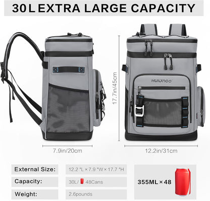 Large Waterproof Insulated Cooler Backpack, 30L, 48Cans | Men & Women, Leak Proof, for Camping, Beach, Fishing, Picnic, Travel, Outdoor2