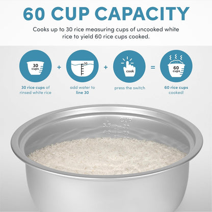 Housewares Commercial 60-Cup (Cooked) / 14Qt. Rice & Grain Cooker (ARC-1430E), White5