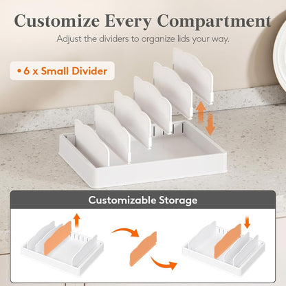 Kitchen Cabinet Organizer for Food Contanier Lid with 7 Sections5
