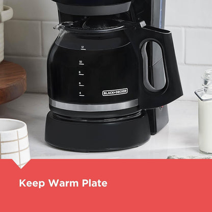 BLACK+DECKER 12-Cup Coffee Maker with Easy On/Off Switch, Easy Pour, Non-Drip Carafe with Removable Filter Basket, Vortex Technology, Black7