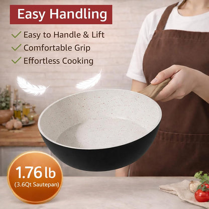 24Pcs Pots and Pans Set Non Stick,Ceramic Cookware Set with Titanium-Reinforced Nonstick Coating,Long-Lasting,Pfas-Free,Induction Compatible,Full Kitchen Set with 3 Stock Pots for Family Cooking,Black5