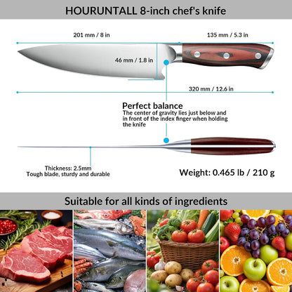 8 Inch Stainless Steel Chef'S Knife with Innovative Safety Notch2