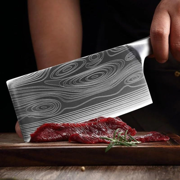 Meat Cleaver, 7 Inch Damascus Pattern Chef Knife Stainless Steel Kitchen Knives Fish Slicing Knife Cooking Tools6