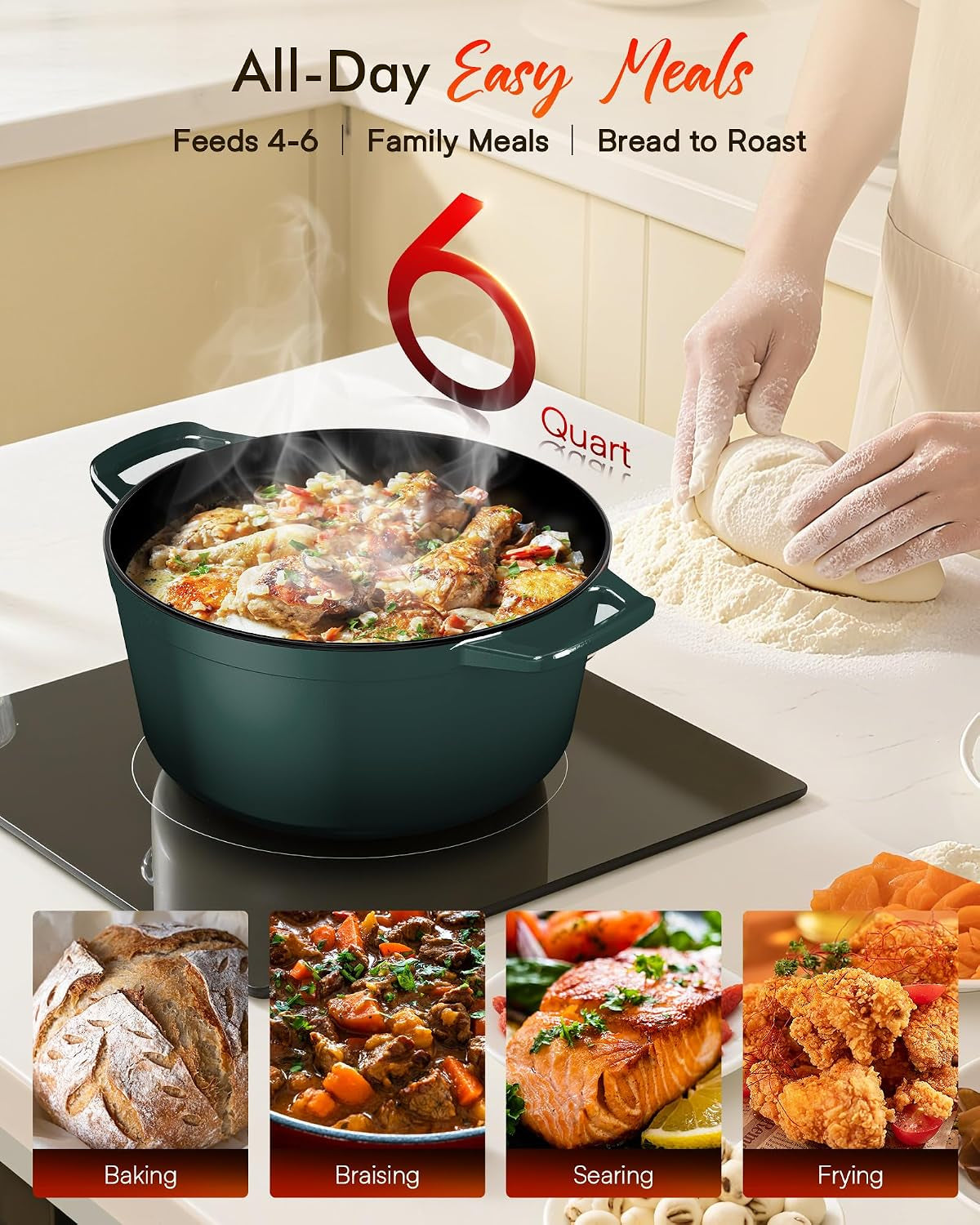 6-qt-pfas-free-enamel-cast-iron-dutch-oven-pot-with-lid-pine-forest-7-layer-black-enamel-sourdough-bread-soups-chili-slow-cooking-rust-resistant-lid-rim-all-cooktops-oven-safe-500-f