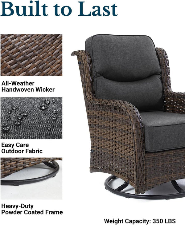 Luxury Outdoor Patio Furniture Set with 6-Inch Thick Cushions6