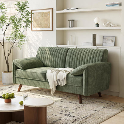 64.5" Loveseat Sofa, Chenille Loveseat Couch for Living Room, Green3
