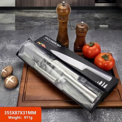 5-Piece Stainless Steel Chef Knife Set - Ultra-Sharp Blades for Easy Cutting Meat/Veggies/Fruits - Ergonomic Handles, Dishwasher Safe, Rust-Resistant (Home/Pro Use)12