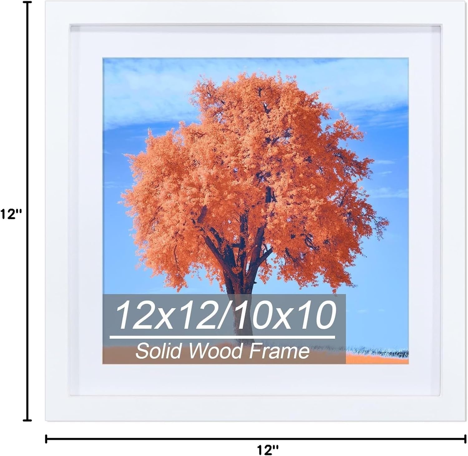 12x12-picture-frame-white-solid-wood-diamond-art-painting-frames-30x30cm-display-pictures-10x10-with-mat-or-12-x-12-without-mat-12x12-frame-for-photos-posters-prints-artworks-puzzles-wall-hanging