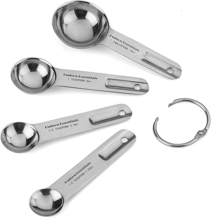 Stainless Steel Measuring Cups and Spoons Set - Stackable Set with Spout (11 Piece Set)8