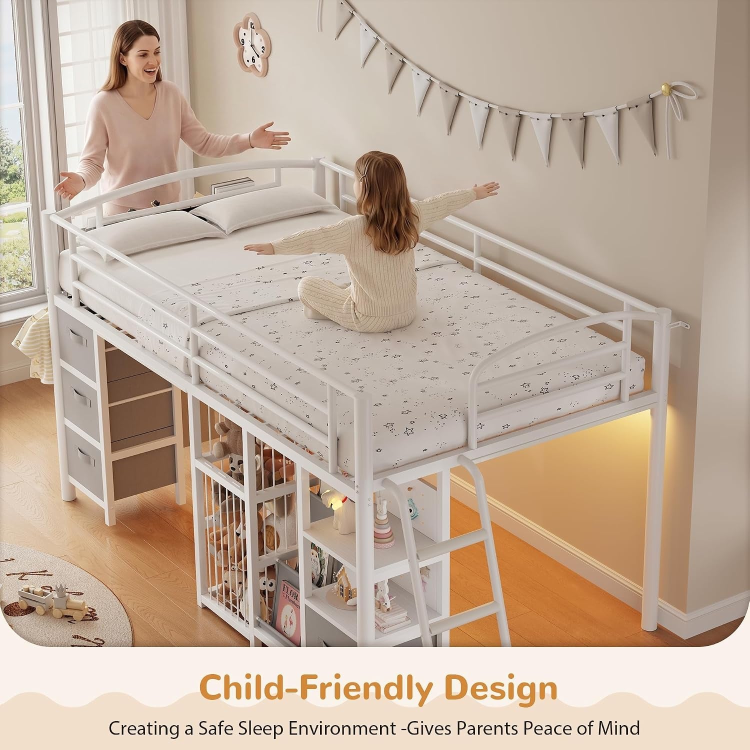 twin-low-loft-bed-kids-loft-bed-storage-drawers-led-lights-white-gray