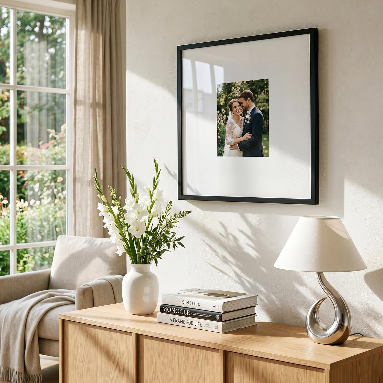 20x20-poster-frame-matted-to-8x10-slim-molding-black