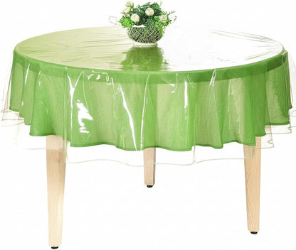Clear Plastic Tablecloth Protector, Table Cloth Vinyl (70" Round) | Waterproof PVC Transparent Table Cover. Heavy Duty Wipeable Dining Room Protector Pad Prevents Scratches, Stains, and Spills.2