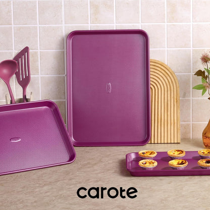 3-Piece Baking Sheet, Nonstick Cookie Sheets, Royal Violet | 13, 15 & 17-Inch, Carbon Steel Baking Pans Set, Easy-Release, Oven Safe up to 446°F, Even Heating, Pfas-Free, Space-Saving8