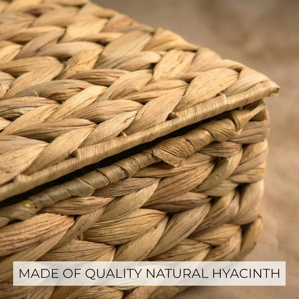 Decorative Storage Boxes with Lids - Set of 2 Wicker Organizer Bins | Beautiful Rattan Design for Shelves and Home Decor - Safely Store Photos, Documents and Memory Box Keepsakes in Style7