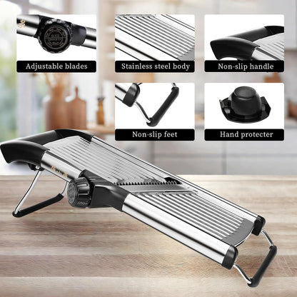 Adjustable Mandoline Slicer 5-In-1 Stainless Steel Vegetable Cutter3