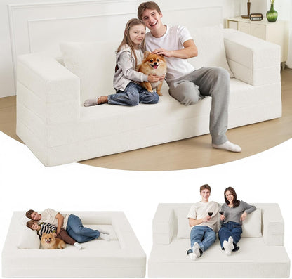 Futon Sofa Bed with Pillow, 3-In-1 Sleeper Sofa Bed with Removable Cover1