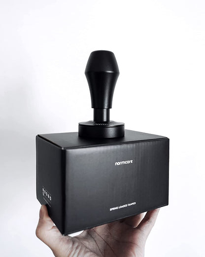 V4 Coffee Tamper 53.3Mm - Spring-Loaded Tamper - Barista Espresso Tamper with 15Lb / 25Lb / 30Lbs Replacement Springs - Anodized Aluminum Handle and Stand - Flat Base, Black5