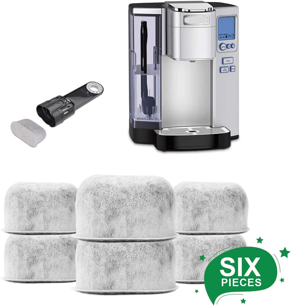 pack-of-6-replacement-charcoal-water-filters-by-housewares-solutions-for-keurig-brewers-keurig-compatible-water-filter-cartridges-universal-fit-not-cuisinart-for-keurig-2-0-1-0-coffee-makers