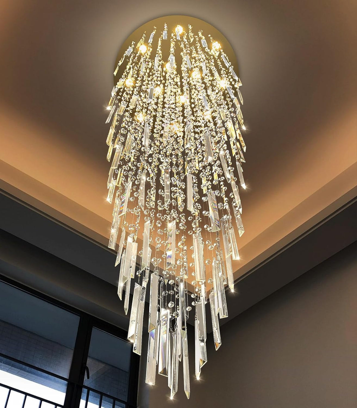 98-modern-crystal-chandelier-high-ceiling-chandeliers-for-entryway-large-raindrop-chandeliers-led-dimmable-flush-mount-light-fixtures-for-staircaes-foyer-hallway-living-room-led-bulbs-included-gold