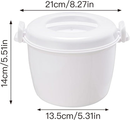 Microwave Rice Cooker, Bpa-Free Rice Cooker Microwave, Cook Rice, Steam Vegetables & Reheat Meals, Dishwasher Safe for Dorm, Office & Small Kitchen (1.8L)2