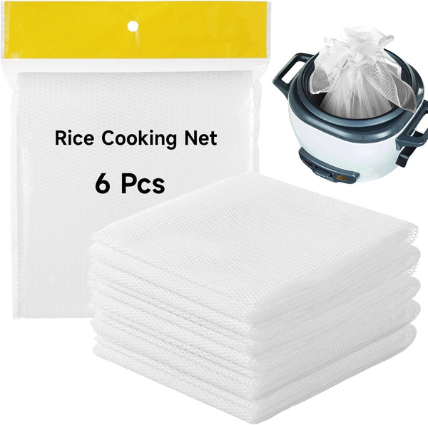 6 Pcs Rice Net, 43.3"×39.4" Sushi Rice Cooking Net, Non-Stick Fine Mesh Rice Cooker Napkins, Tetoron Rice Nets, Cooking Steam Cloths for Homes, Restaurants, Camping1