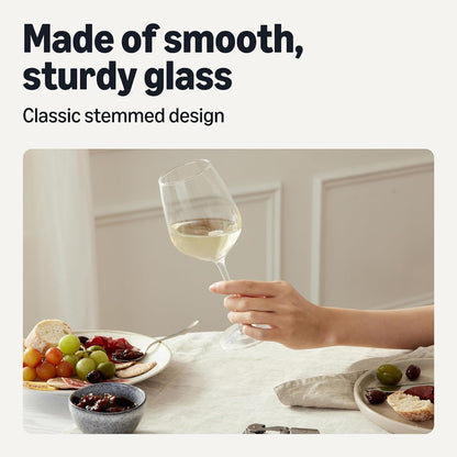Stemmed White Wine Glasses, 12 Oz., Dishwasher-Safe, 4-Piece Set3