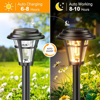 Solar Pathway Lights Outdoor, 10 Pack Solar Lights Outdoor Waterproof, Auto On/Off Solar Powered Garden Landscape Path Lights, Outdoor Solar Lights for Yard Lawn Patio Walkway Driveway5