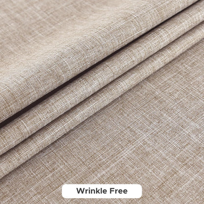 2 Pack Linen Textured Rectangle Tablecloths, 52 X 70 Inch, Nature6