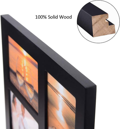 4X6 5-Opening Collage Picture Frame Black Wood6
