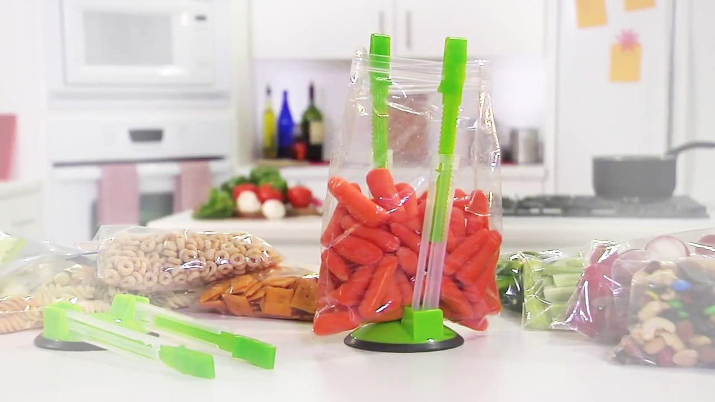 baggy-rack-holder-for-food-prep-ziplock-bag-meal-planning-plastic-freezer-bag-holders-stand-green-pack-of-4-4-pcs