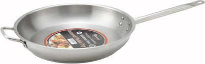 Winco 12" Stainless Steel Fry Pan with Helper Handle | Dishwasher Safe, Induction Compatible, Even Heat Distribution, Helper Handle, Great for Sauteing, Searing and Frying2