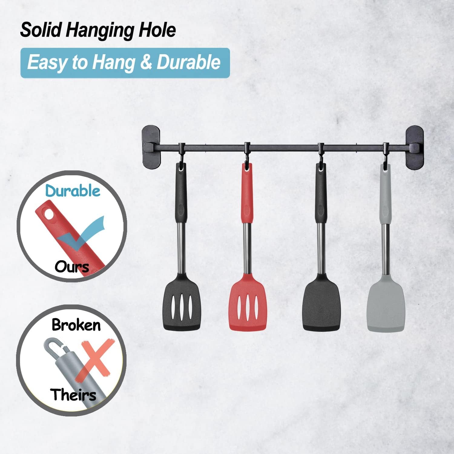2-pack-spatulas-solid-slotted-silicone-spatula-set-stainless-steel-handle-coated-with-silicone-non-stick-turners-heat-resistant-rubber-spatulas-for-fish-eggs-pancakes-wok-black