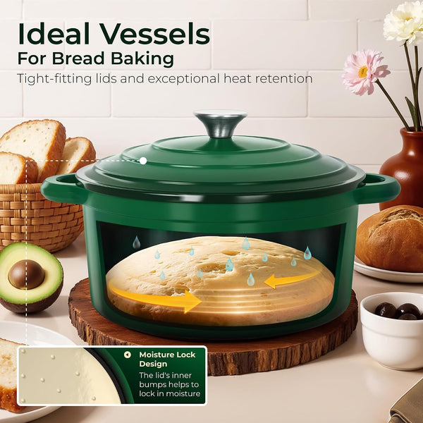7Pcs Enameled Cast Iron Cookware Sets, Emerd | Non Toxic Pots and Pans Set, Induction Compatible, PFOA & PFAS Free3