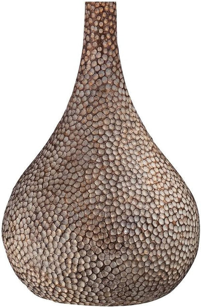 Chalane 31 1/4" Large Table Lamps Set of 2 Hammered Bronze Gourd | Farmhouse Brown Rustic Coastal Modern Living Room Bedroom Bedside Nightstand House Office Home Family White Shade End6