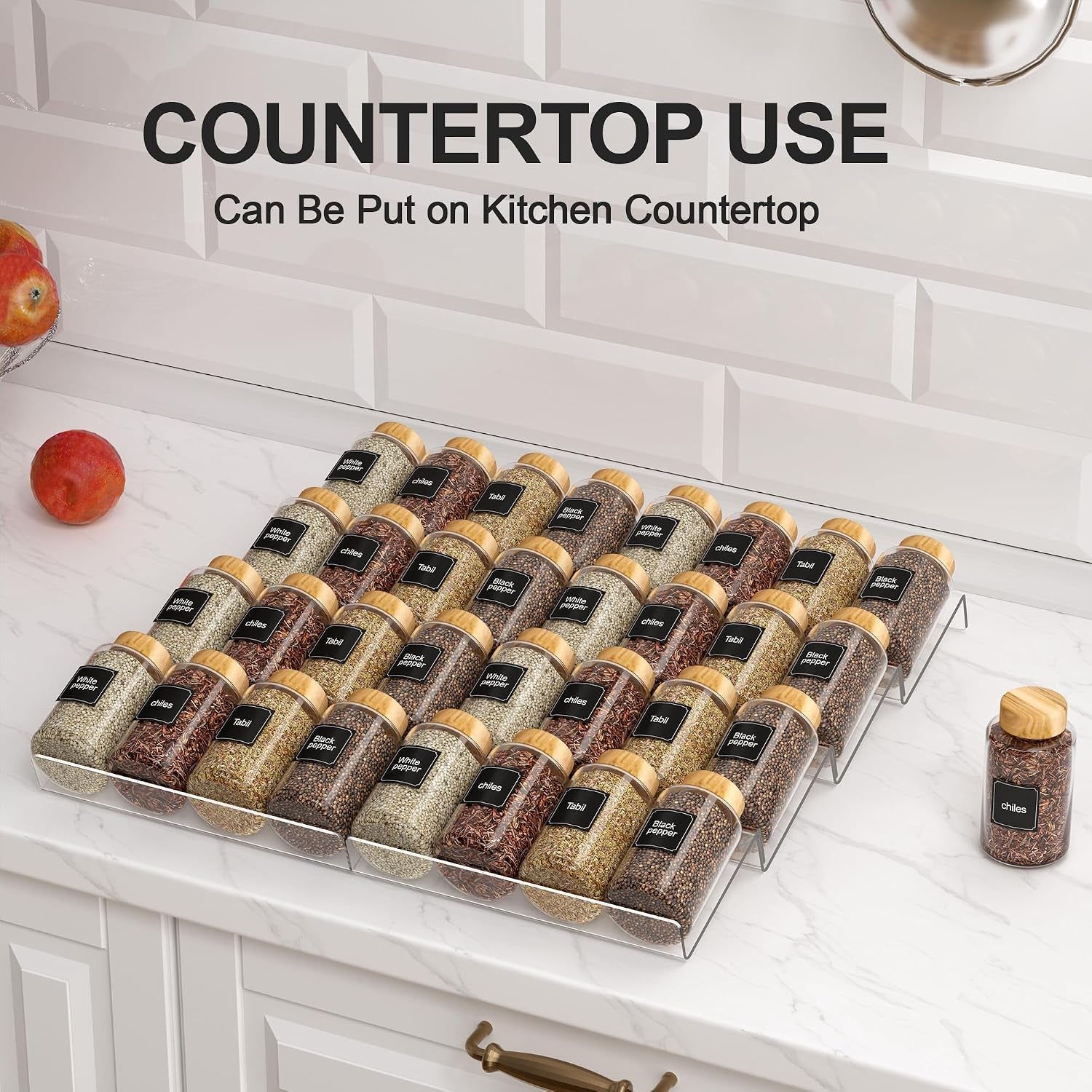 spice-drawer-organizer-clear-jars-not-included-5-tier-acrylic-seasoning-drawer-organizer-kitchen-spice-rack-for-drawer-cabinet-countertop-expandable-from-9-to17-5-in