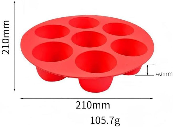 7 Hole Non Stick Silicone Liners and Muffin Pan for Air Fryers - Reusable Baking Trays Easy to Release and Clean6