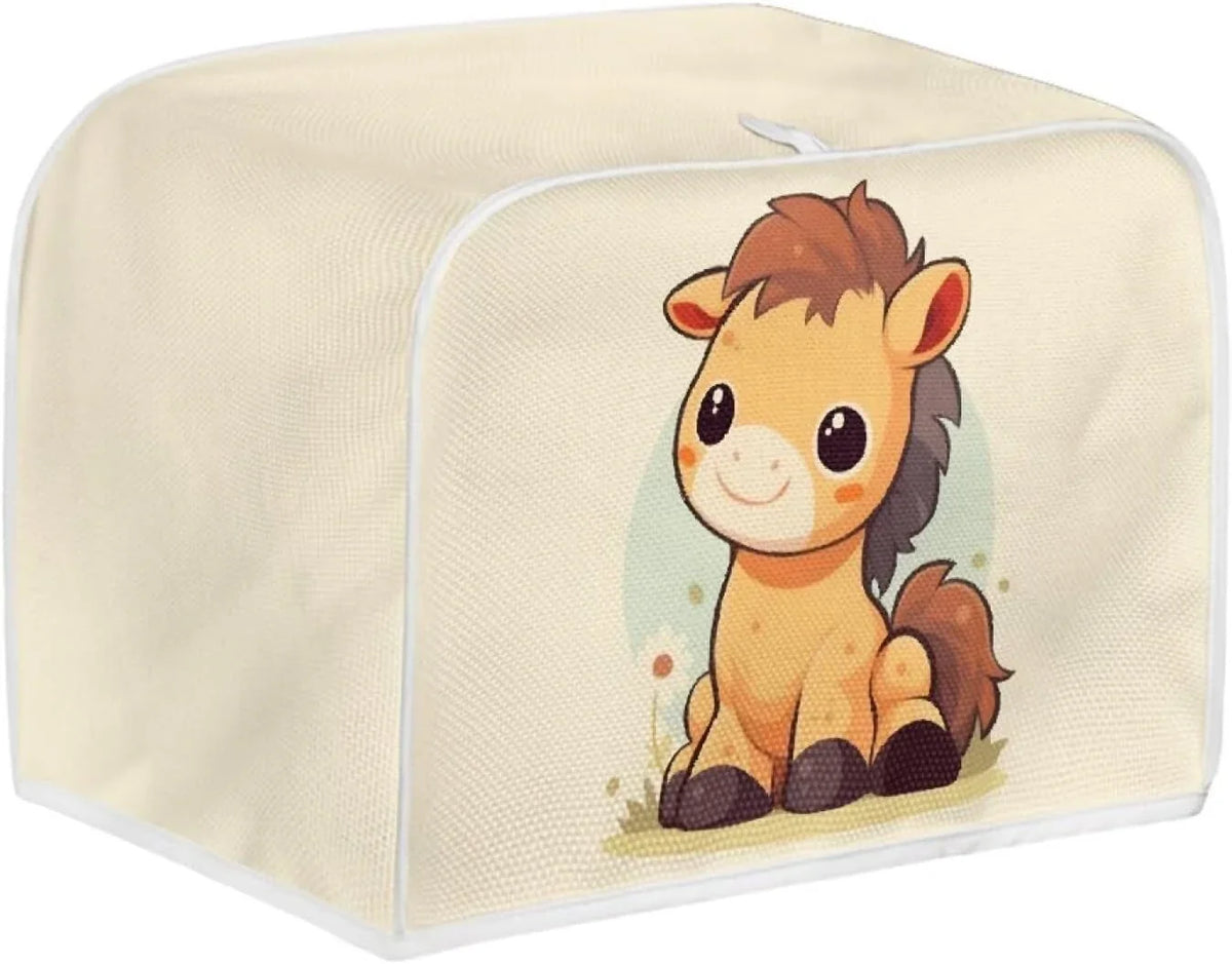 cartoon-horse-2-4-slice-slot-toaster-cover-cute-horses-bread-toaster-oven-funny-zoo-animal-with-woolen-ball-kitchen-appliance-cover-dustproof-for-standard-size-l