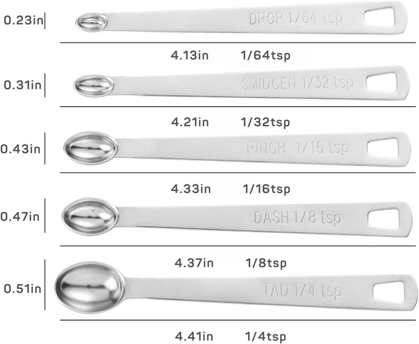 14PCS Measuring Spoons Set, 1 Tbsp, 1/2 Tbsp, and 1-1/16Tsp Stainless Steel Measuring Spoons for Cooking Baking Spice Jars and Liquid Ingredients8