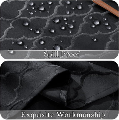 Black Tablecloth Rectangle, Jacquard, 52" X 70"6