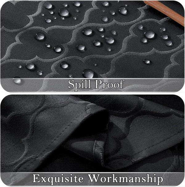 Black Tablecloth Rectangle, Jacquard, 52" X 70"6