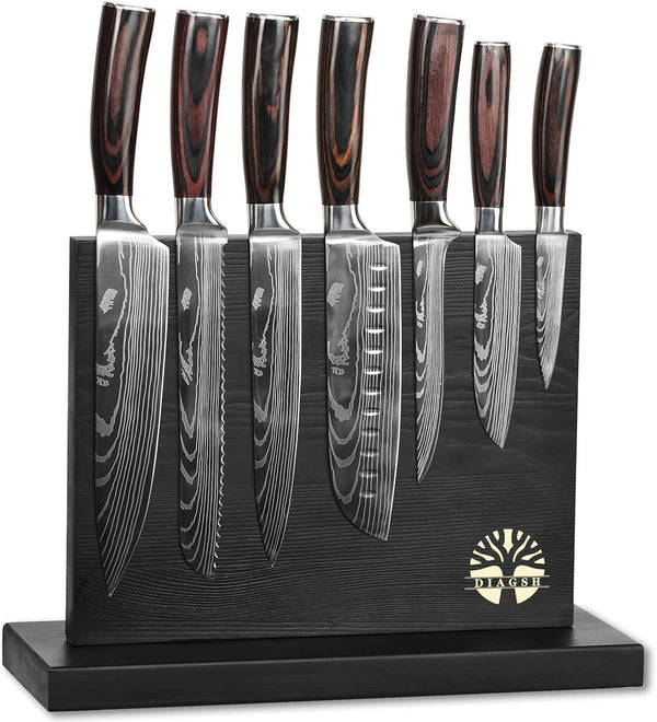 7-Piece Kitchen Knife Set with Magnetic Block - High Carbon Stainless Steel, Hand-Forged, Dishwasher Safe - Professional Knives Set with Block, Versatile Knife Sets for Kitchen1