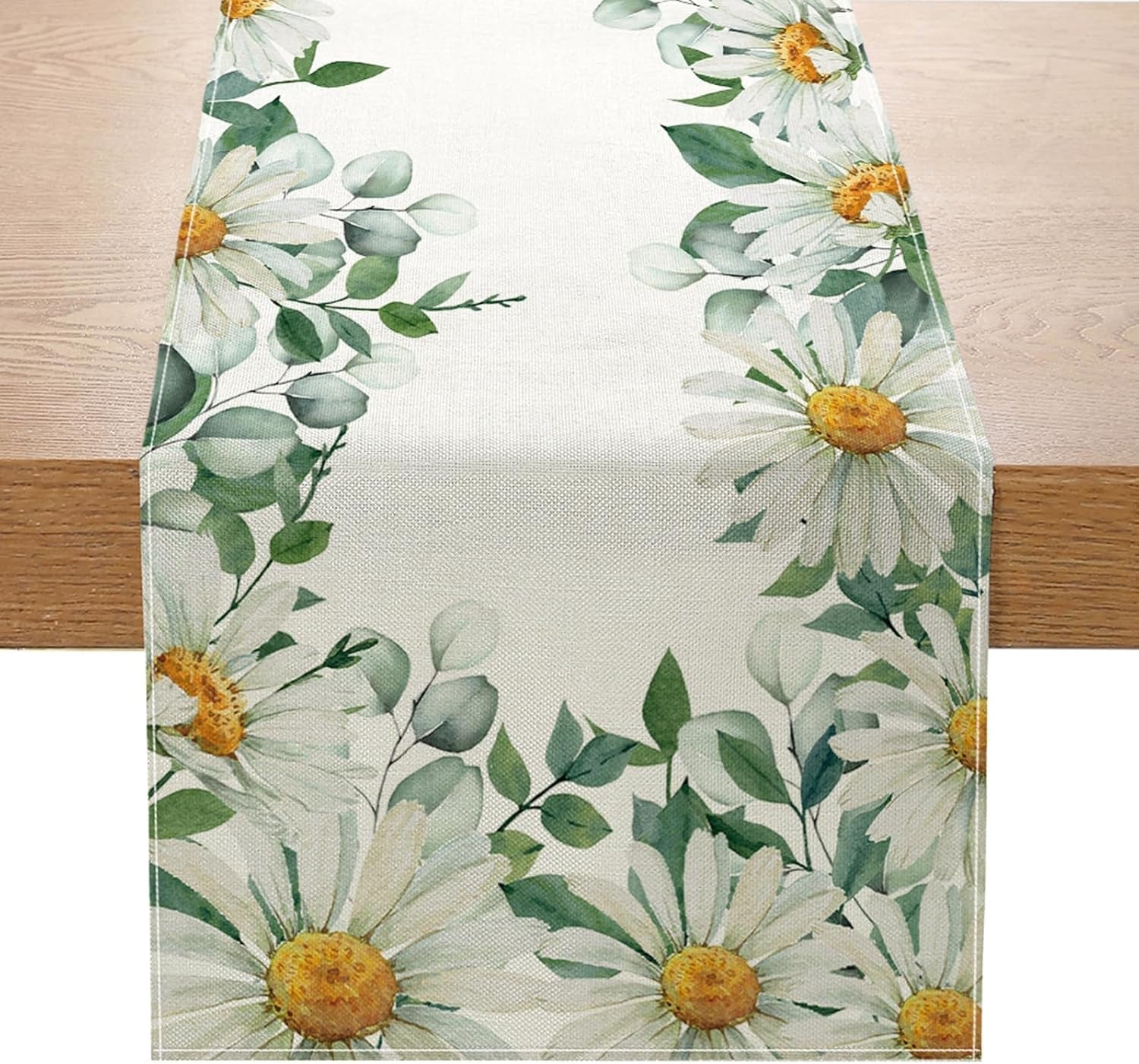 daisy-flowers-table-runner-13x72-inch-seasonal-spring-summer-green-plants-kitchen-dinning-table-decoration-for-indoor-outdoor-birthday-home-party-decor
