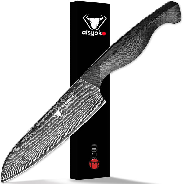 Santoku Knife 5" Inches-Japan 8C Super Steel 67 Layer Damascus Steel-Sharp Kitchen Knife-Full Tang ABS Anti-Skid Handle Utility Knife Cooking Knife with Luxury Gift Box1