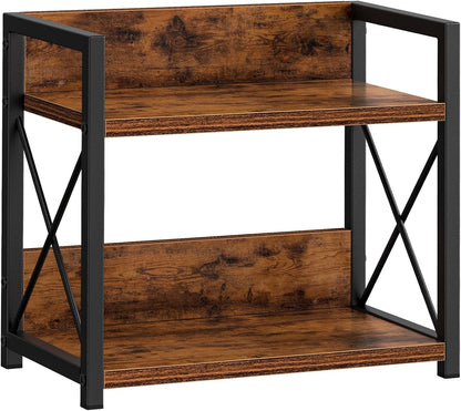 Countertop Shelf Organizer, 2 Tier Kitchen Spice Rack for Countertop, Wood Coffee Counter Shelf Organizer for Home (Brown, S)1