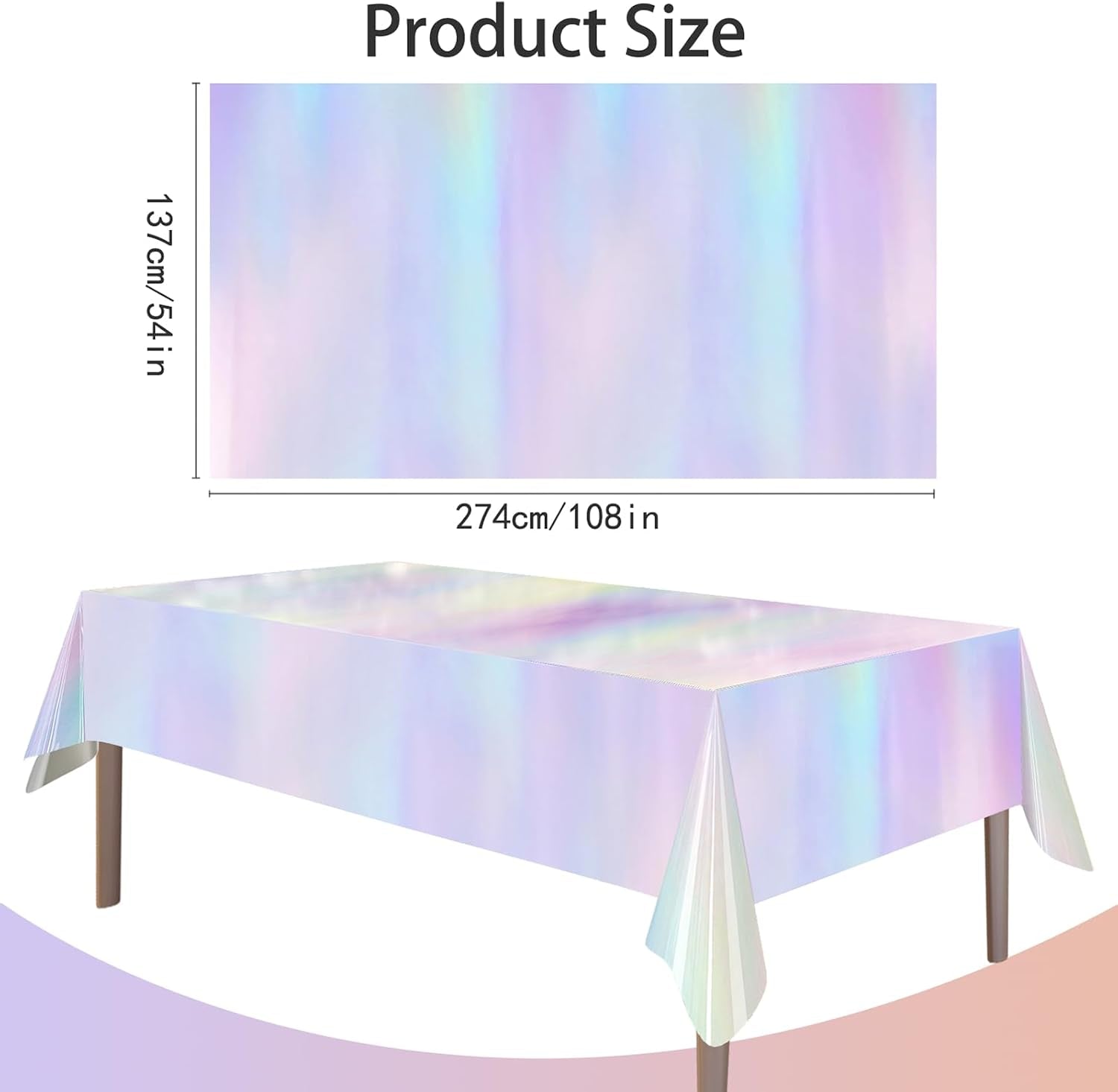 4-pack-iridescent-plastic-tablecloths-disposable-tablet-cover-54-x-108-in-foil-glitter-table-cloth-for-rectangle-tables-indoor-outdoor-party-decorations-birthday-princess-bridal-wedding-christmas
