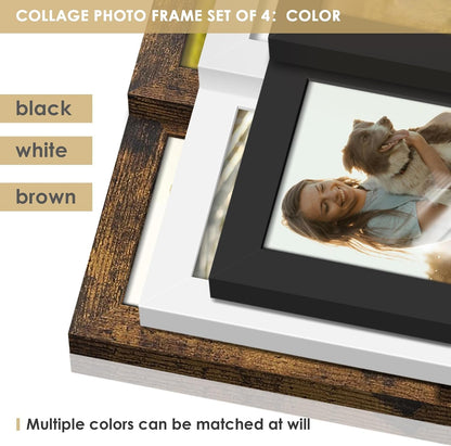 4X6 Collage Frame Tempered Glass for 4 4X6 Photos Brown7